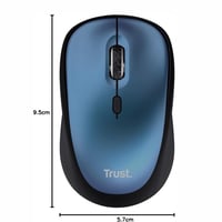 Tichá bezdrôtová myš Trust Yvi+, modrá, 800-1600 DPI, pre ľavákov aj pravákov, USB mikro prijímač, kompaktná bezdrôtová myš k notebooku, PC, Macu 10