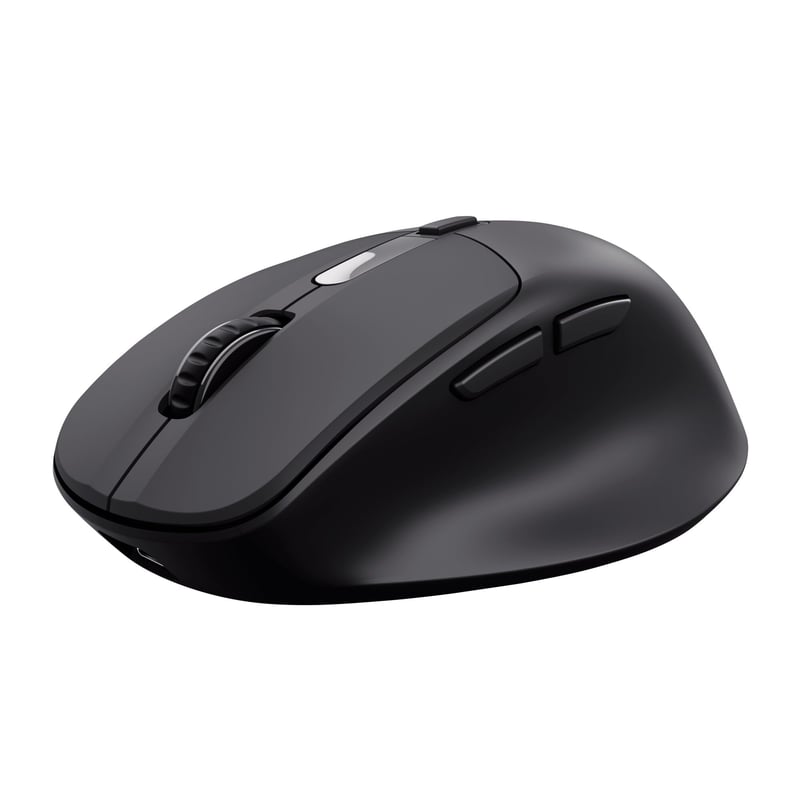 Trust Zevo ultra-rýchla nabíjateľná bezdrôtová myš Bluetooth + 2,4 GHz, tiché tlačidlá, pre viac zariadení, čierna, kompatibilná s PC a Mac