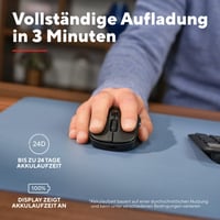 Trust Zevo ultra-rýchla nabíjateľná bezdrôtová myš Bluetooth + 2,4 GHz, tiché tlačidlá, pre viac zariadení, čierna, kompatibilná s PC a Mac 3