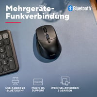Trust Zevo ultra-rýchla nabíjateľná bezdrôtová myš Bluetooth + 2,4 GHz, tiché tlačidlá, pre viac zariadení, čierna, kompatibilná s PC a Mac 4