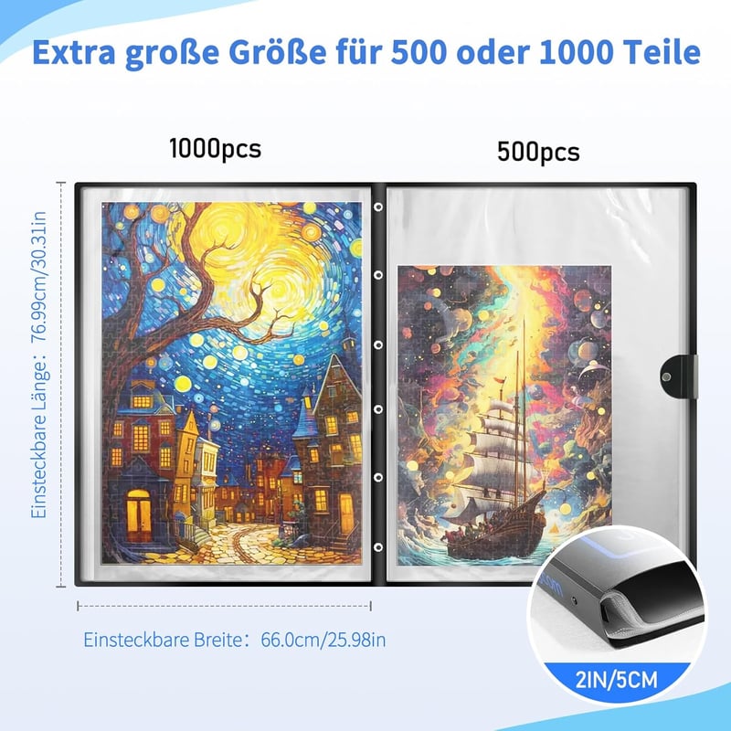 Truwheelz Extra Large puzzle tárolófolder 20 puzzle-hez, 77x66x5cm