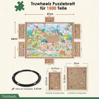 Truwheelz Forgatható Puzzle Asztal 6 Fiókkal és Fedéllel - 64x87 cm Fa Kirakós Tábla 1500 Darabos Játékhoz - Lazy Susan Forgó Rendszer

AI:  2