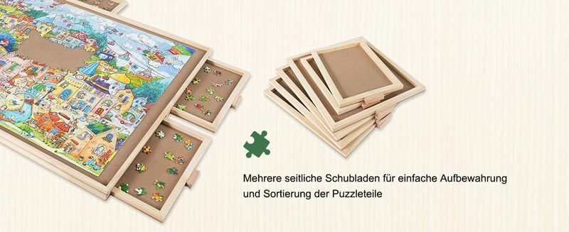 Truwheelz Forgatható Puzzle Asztal 6 Fiókkal és Fedéllel - 64x87 cm Fa Kirakós Tábla 1500 Darabos Játékhoz - Lazy Susan Forgó Rendszer

AI: 