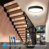 TRUYOK LED mennyezeti lámpa mozgásérzékelővel, kör alakú - fekete - 6000K hideg fehér 2