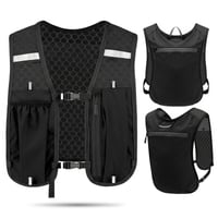 Tsathoggua Vestă de alergare pentru bărbați și femei, rucsac de alergare ultraușor, rucsac de hidratare respirabil pentru alergare, ciclism, drumeții, negru 1