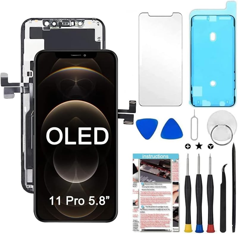 TSIOFO iPhone 11 Pro LCD kijelző csere 5.8" 3D Touch érintőképernyő teljes szett szerszámokkal