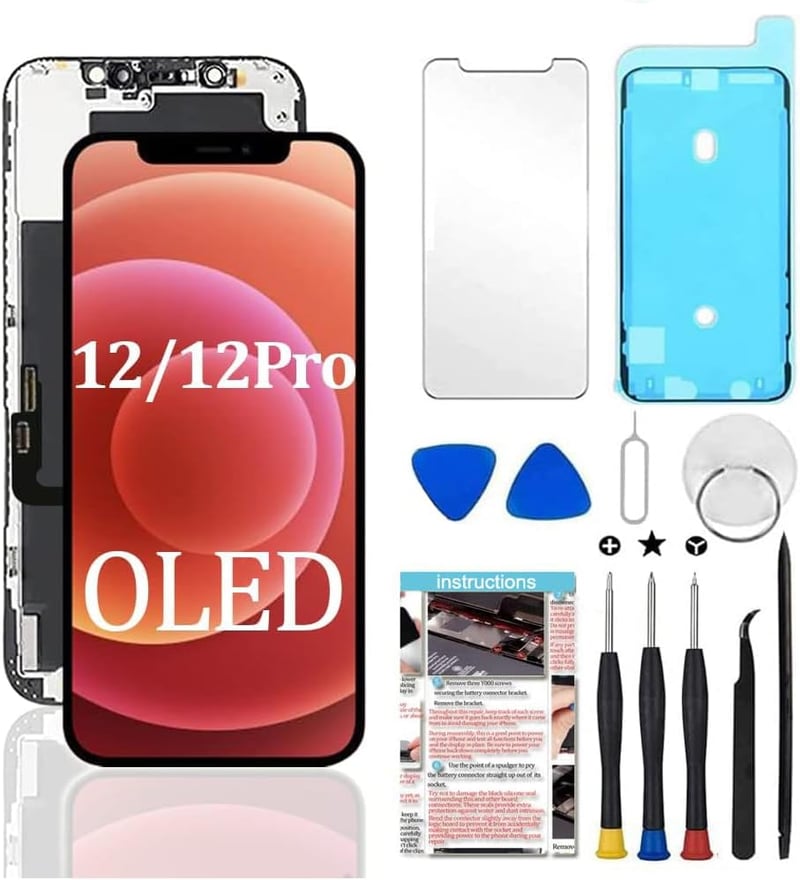 TSIOFO iPhone 12/12 Pro OLED kijelző csere 6.1" érintőképernyő teljes szerelési készlettel