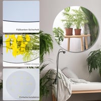TSKDKIT 50 cm okrúhle nástenné zrkadlo, samolepiace, bezrámové, HD sklenené zrkadlo do kúpeľne, obývačky, spálne a šatne 5