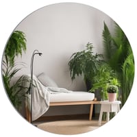 TSKDKIT 50 cm okrúhle nástenné zrkadlo, samolepiace, bezrámové, HD sklenené zrkadlo do kúpeľne, obývačky, spálne a šatne 1