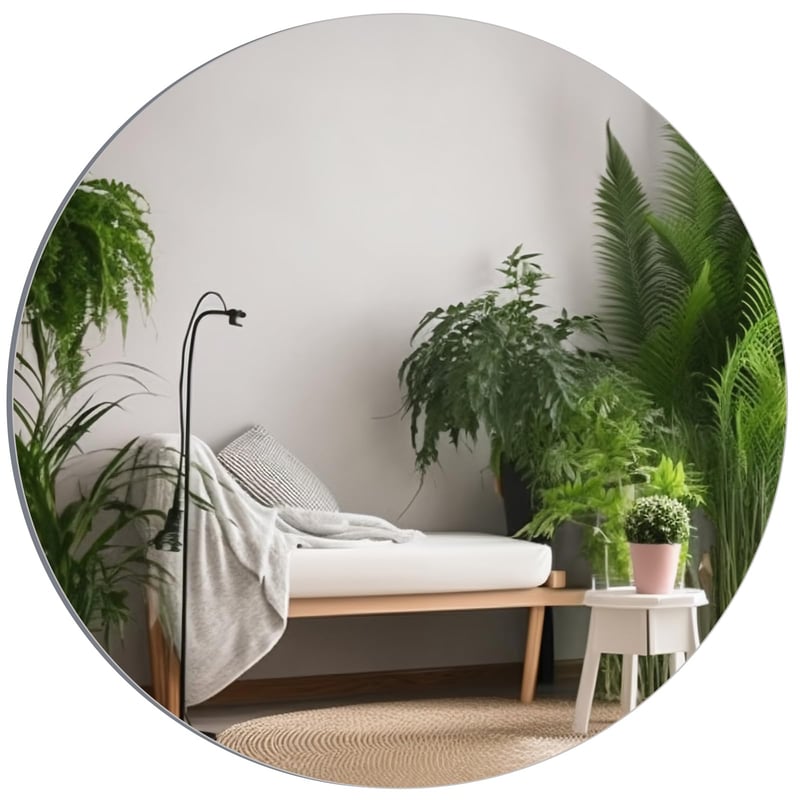 TSKDKIT 50 cm okrúhle nástenné zrkadlo, samolepiace, bezrámové, HD sklenené zrkadlo do kúpeľne, obývačky, spálne a šatne