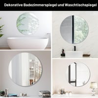 TSKDKIT 50 cm okrúhle nástenné zrkadlo, samolepiace, bezrámové, HD sklenené zrkadlo do kúpeľne, obývačky, spálne a šatne 7