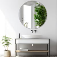 TSKDKIT 50 cm okrúhle nástenné zrkadlo, samolepiace, bezrámové, HD sklenené zrkadlo do kúpeľne, obývačky, spálne a šatne 4
