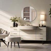 TSKDKIT 50 cm okrúhle nástenné zrkadlo, samolepiace, bezrámové, HD sklenené zrkadlo do kúpeľne, obývačky, spálne a šatne 6