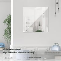TSKDKIT Bezrámové nástenné zrkadlo 50x50 cm, Samolepiace HD sklenené zrkadlo do kúpeľne, na dvere skrine, do obývačky a predsiene 4