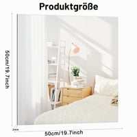 TSKDKIT Bezrámové nástenné zrkadlo 50x50 cm, Samolepiace HD sklenené zrkadlo do kúpeľne, na dvere skrine, do obývačky a predsiene 2