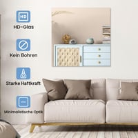 TSKDKIT Bezrámové nástenné zrkadlo 50x50 cm, Samolepiace HD sklenené zrkadlo do kúpeľne, na dvere skrine, do obývačky a predsiene 3