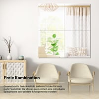 TSKDKIT Bezrámové nástenné zrkadlo 50x50 cm, Samolepiace HD sklenené zrkadlo do kúpeľne, na dvere skrine, do obývačky a predsiene 6