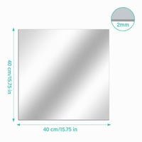 TSKDKIT Samolepiace sklenené zrkadlo 40x40 cm bezrámové HD dekoratívne nástenné zrkadlo do kúpeľne, šatne, obývačky a hosťovskej toalety 2