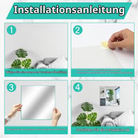 TSKDKIT Samolepiace sklenené zrkadlo 40x40 cm bezrámové HD dekoratívne nástenné zrkadlo do kúpeľne, šatne, obývačky a hosťovskej toalety 5