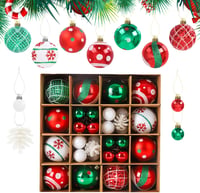 TSLBW 42 darabos karácsonyi gömb szett fenyőfára, csillogó dekorációs baubles 8