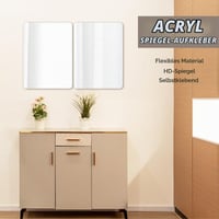 TSLBW Oglindă autoadezivă pentru faianță 40x30 cm, folie de oglindă acrilică, 4 bucăți, oglindă flexibilă de lipit pe perete pentru baie, living, dormitor, decorațiuni școlare 5