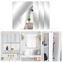 TSLBW Oglindă autoadezivă pentru faianță 40x30 cm, folie de oglindă acrilică, 4 bucăți, oglindă flexibilă de lipit pe perete pentru baie, living, dormitor, decorațiuni școlare 3