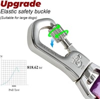 TSPRO Premium rövid kutyapóráz nagy kutyáknak, állítható, párnázott fogantyú, 66cm, kék-rózsaszín 2