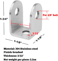 TSSS 10 db U konzol 1 colos panelhez 304 rozsdamentes acél kefélt felülettel szerelési rögzítő 2,8 mm tartóvastagság 2