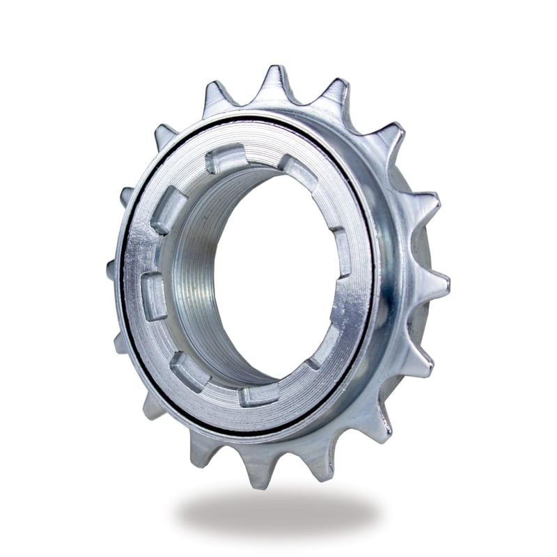 Pinion single speed TSTRAUM cu roată liberă 16T - 1/2" x 1/8", piesă de schimb cu filet pentru bicicletă, argintiu