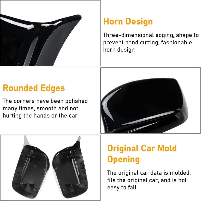 TTCR-II BMW 5-ös E60 E61 6-os E63 E64 tükörház fedél fényes fekete 2003-2007