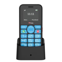 TTfone TT190 Telefón s veľkými tlačidlami pre seniorov - Čierny, Voľný na všetky siete, s nabíjacím stojanom, SOS núdzové tlačidlo, 800 mAh, 3,5 mm jack 1