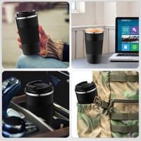 Cană Termos TTSTOIEE 510 ml, Pahar Termo pentru Cafea Negru, Oțel Inoxidabil cu Pereți Dubli și Izolație în Vid, Cană Portabilă pentru Cafea și Ceai, Menține Băuturile Reci și Calde 6