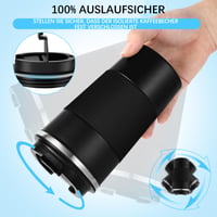 Cană Termos TTSTOIEE 510 ml, Pahar Termo pentru Cafea Negru, Oțel Inoxidabil cu Pereți Dubli și Izolație în Vid, Cană Portabilă pentru Cafea și Ceai, Menține Băuturile Reci și Calde 3