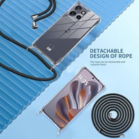 TTSWJBD Átlátszó Telefontok Nyakpánttal Motorola Moto Edge 50 Neo - Levehető Zsinórral, Képernyővédővel, Állítható Hosszúságú Nyakbaakasztha 5