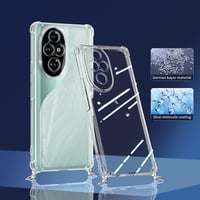 TTSWJBD Honor 200 Pro 5G Átlátszó Telefontok Nyakpánttal - Levehető Fekete Zsinórral, Képernyővédővel, Ütésálló Szilikontok Szabadtéri Haszn 2