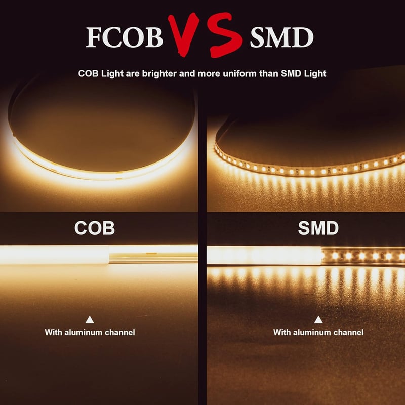 TTWAY COB LED szalag 10m meleg fehér 2700K dimmelhető távirányítóval