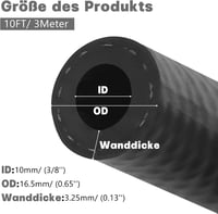 TUAKIMCE üzemanyag-tömlő 10 mm belső átmérő - fekete - 3 m 2