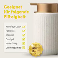 TUAKIMCE Kerámia Szappanadagoló 250ml Matte Beige Konyha Fürdőszoba 3