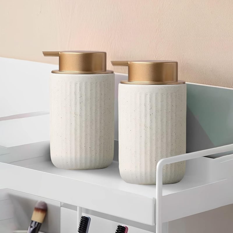 TUAKIMCE Kerámia Szappanadagoló 250ml Matte Beige Konyha Fürdőszoba