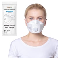 TubeRoo FFP2 respirátor s ventilom, rybí tvar, 10 ks, na veľkú hlavu, protiprachový respirátor s výdychovým ventilom, s hlavovým upevnením, proti jemnému prachu 1