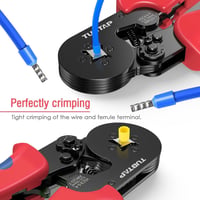 Tubtap Krimpelő Fogó Készlet 1200 db Érvéghüvellyel, Elektromos Szereléshez, Ergonomikus Fogantyúval, Piros 2