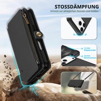 TUCCH Crossbody Wallet puzdro pre iPhone 18 Pro Max / 17 Pro Max (6,9") – čierne, puzdro na telefón v štýle kabelky cez rameno 8