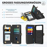TUCCH Crossbody Wallet puzdro pre iPhone 18 Pro Max / 17 Pro Max (6,9") – čierne, puzdro na telefón v štýle kabelky cez rameno 3
