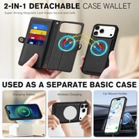 TUCCH Crossbody Wallet puzdro pre iPhone 18 Pro Max / 17 Pro Max (6,9") – čierne, puzdro na telefón v štýle kabelky cez rameno 4
