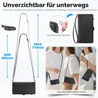 TUCCH Crossbody Wallet puzdro pre iPhone 18 Pro Max / 17 Pro Max (6,9") – čierne, puzdro na telefón v štýle kabelky cez rameno 5