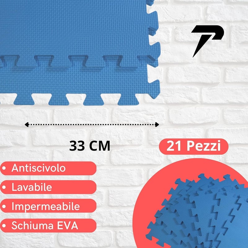 Tuco Sport 21 darabos puzzle fitness szőnyeg csúszásmentes edzőpad ütéselnyelő védelemmel