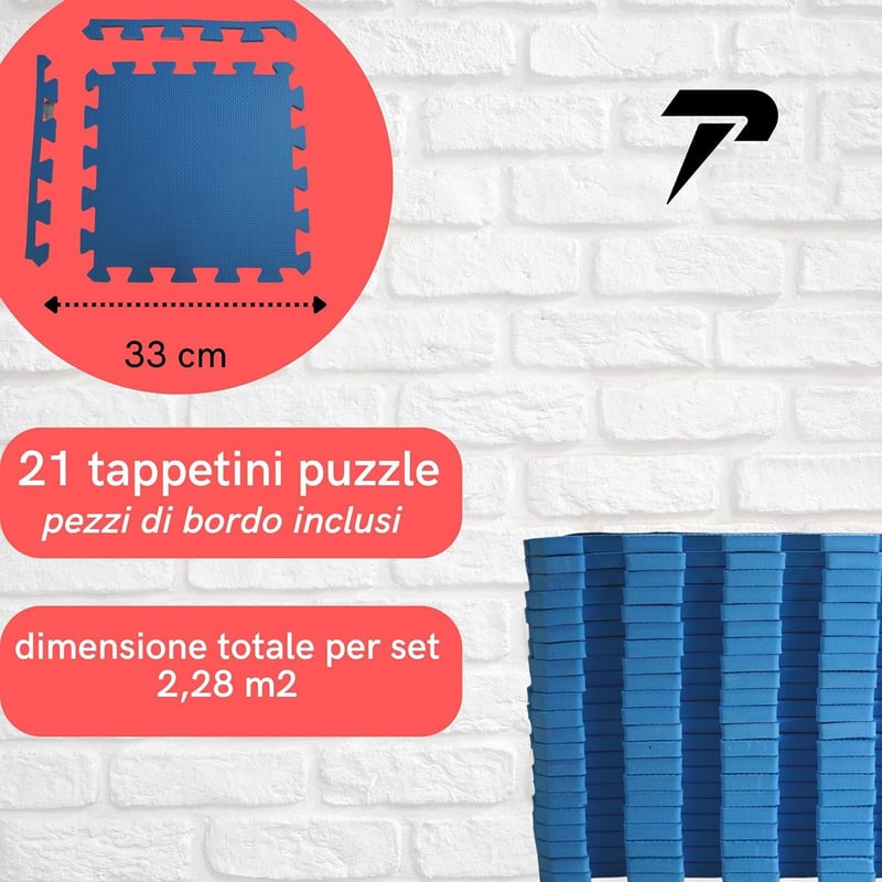 Tuco Sport 21 darabos puzzle fitness szőnyeg csúszásmentes edzőpad ütéselnyelő védelemmel