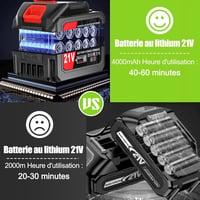 Tucssarg 21V Akkus Fűnyíró 4000mAh 2 Akkuval Töltővel Kerékkel és 3 Pengefej 2