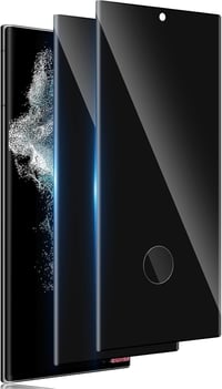 Folie de protecție din sticlă securizată TuFun pentru Samsung Galaxy S22 Ultra 5G, Privacy, 2 bucăți, montare fără bule, 9H, sticlă anti-spionaj 1