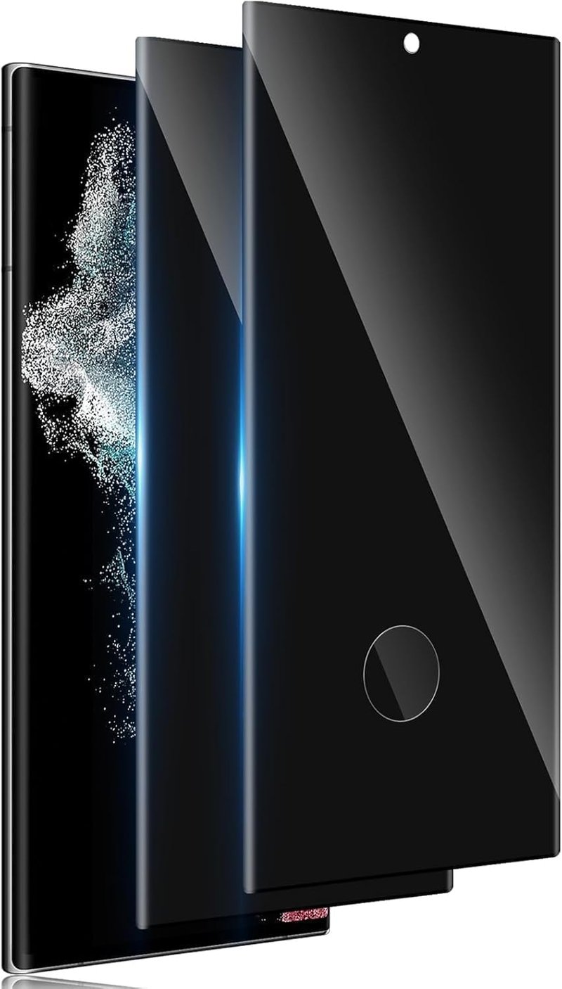 Folie de protecție din sticlă securizată TuFun pentru Samsung Galaxy S22 Ultra 5G, Privacy, 2 bucăți, montare fără bule, 9H, sticlă anti-spionaj
